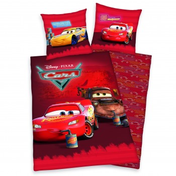 Bettwäsche in rot mit Disney Cars Motiv